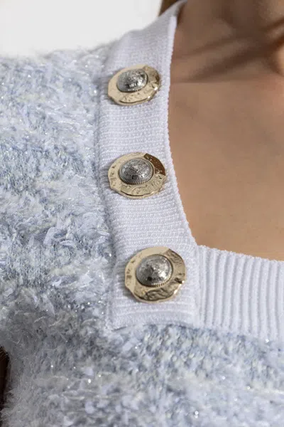 Balmain Tweed Mini Dress In White