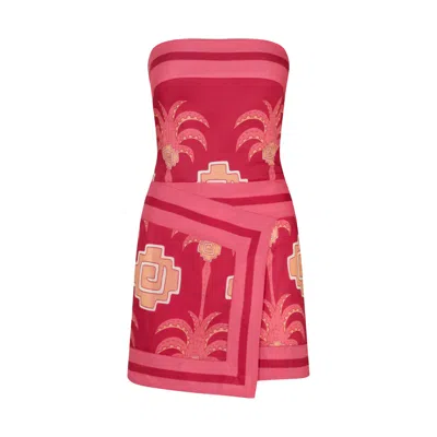 Johanna Ortiz Raiz Ritual Strapless Mini Dress In Multi