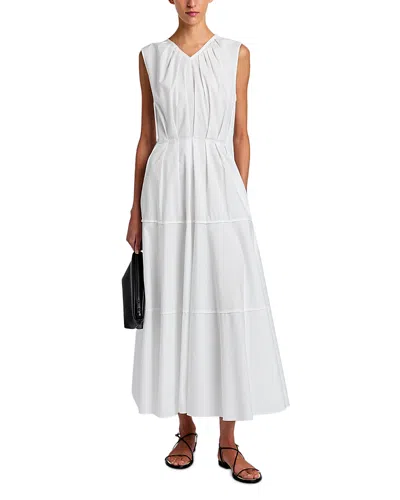Proenza Schouler White Label Kailey Stretch Poplin Maxi Dress In White