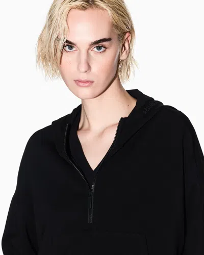 Armani Exchange Half Zip Hoodie In Black