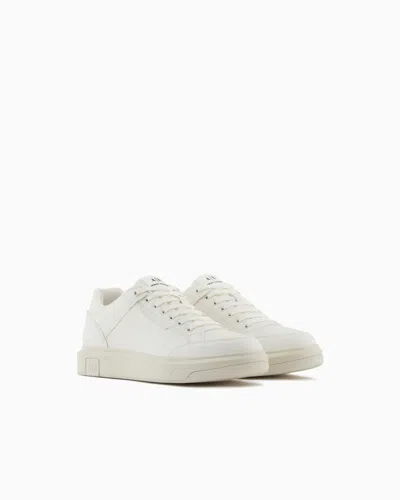 Armani Exchange Basic Sneakers With Stitching In Neutral