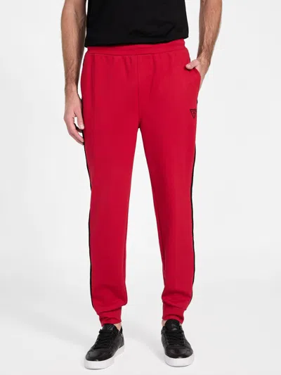 Guess Factory Ismael Logo-tape Color-block Joggers In Red