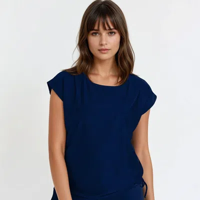 Calypsa Daphne Loose Fit Swim Top In Blue