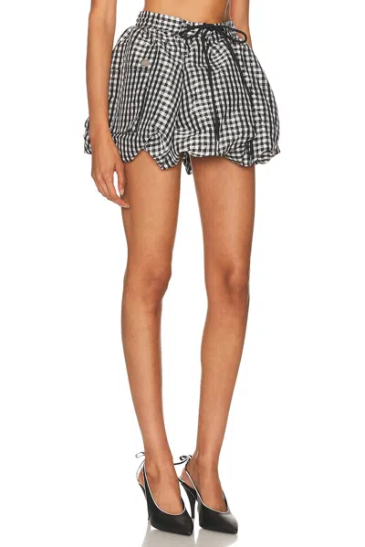 Ganni Skirt With Balloon Effect And Gingham Pattern In Multi