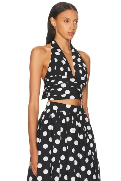 Sans Faff Carlo Polka Dot Halter Top In Black