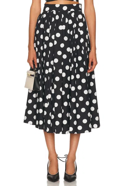 Sans Faff Eden Polka Dot Poplin Skirt In Black