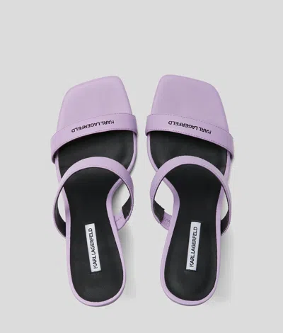 Karl Lagerfeld 90mm Waverly Double-strap Wedge Slides In Purple