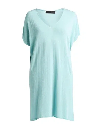 Messagerie Woman Sweater Sky Blue Size L/xl Linen, Viscose, Cotton In Blue