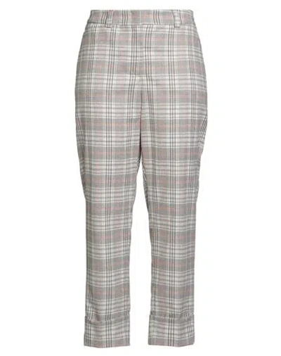 Peserico Woman Pants Khaki Size 8 Virgin Wool, Polyamide, Elastane In Gray