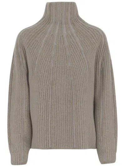 Giorgio Armani Beige Wool And Cashmere Blend Sweater In Brown