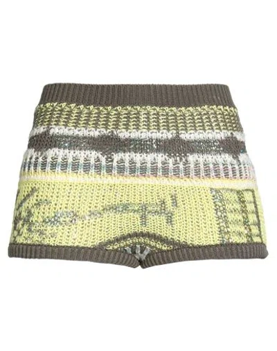 Laneus Woman Shorts & Bermuda Shorts Military Green Size 8 Cotton, Polyester, Polyamide, Lycra In Brown