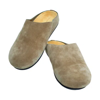 The Row Beige Hudson Suede Slide Loafers In Brown