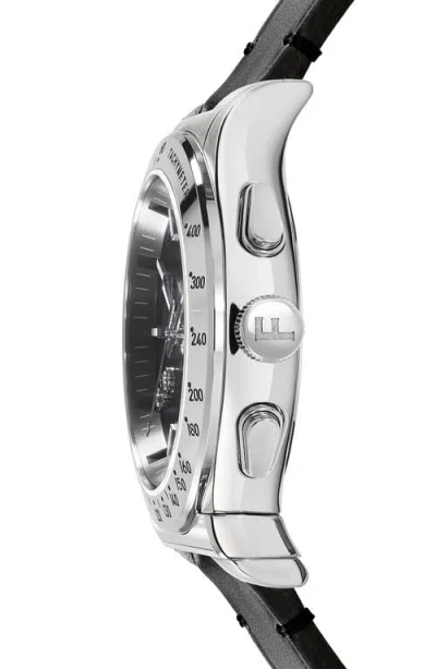 Ferragamo 1927 Chrono Leather Watch In Black