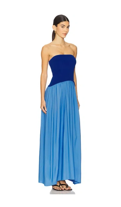 Solid & Striped Strapless Soglio Dress In Maritime Navy In Blue