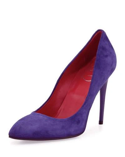 Roger Vivier Suede 100mm Pump, Oltremare In L405 Oltre