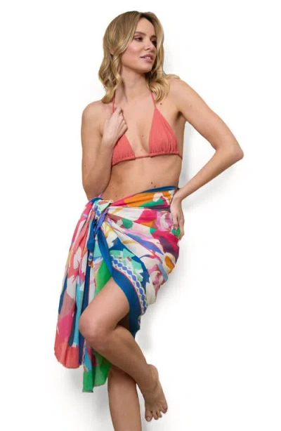 Saachi Spring Abstract Printed Scarf In Multi