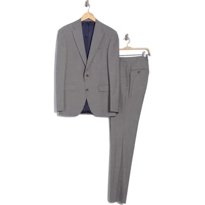 Jack Victor Esprit Grey Crosshatch Stretch Wool Suit In Gray