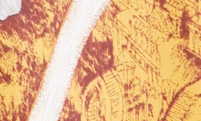 La Fiorentina Floral Print Scarf In Yellow