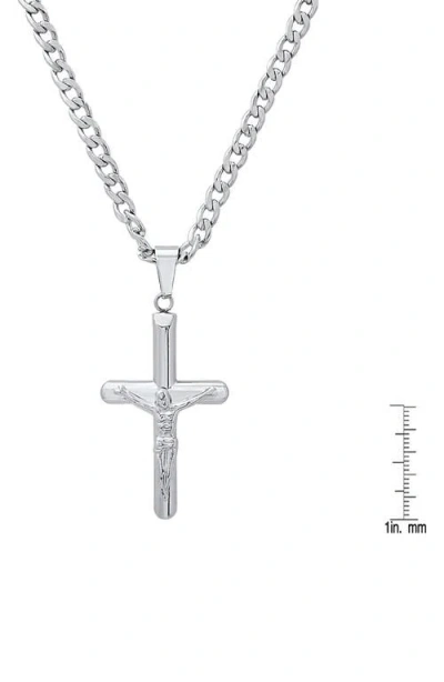 Hmy Jewelry Stainless Steel Tubular Crucifix Pendant Necklace