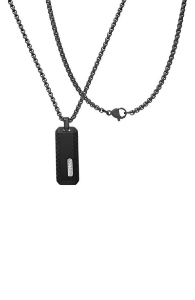 Hmy Jewelry Two-tone Stainless Steel Dog Tag Pendant Necklace