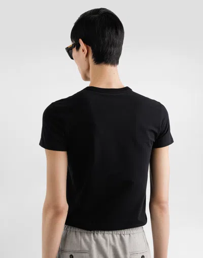 Dolce & Gabbana Embroidered Basic Short-sleeved T-shirt In Black