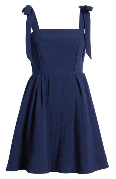 Sam Edelman Tie Strap A-line Minidress In Blue