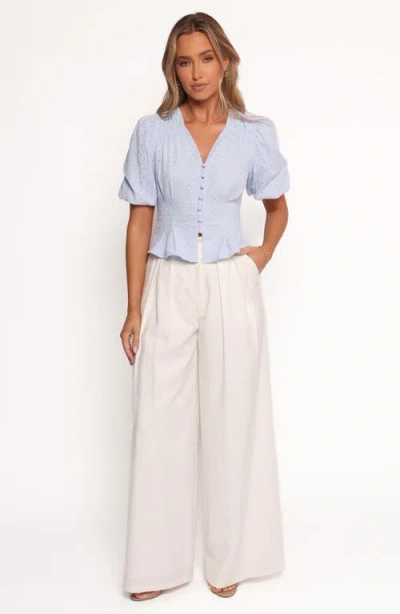 Petal And Pup Petal & Pup Yuva Eyelet Crop Top In Blue