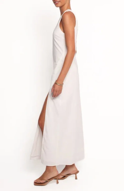 Petal And Pup Petal & Pup Chandler One-shoulder Linen Blend Maxi Dress In White