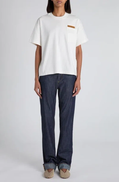 Bottega Veneta Pocket Detail Crew Neck Short Sleeve Top In White