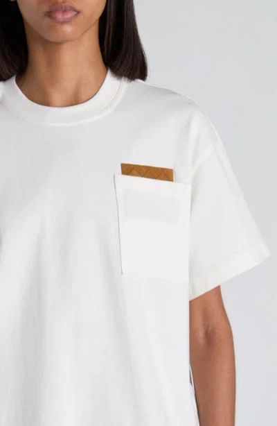 Bottega Veneta Pocket Detail Crew Neck Short Sleeve Top In White