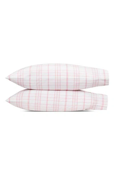 Matouk August Plaid Set Of 2 Pillowcases In Pink