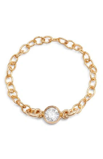 Set & Stones Renata Cubic Zirconia Chain Ring In Gold