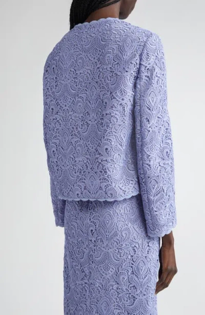 Etro Scalloped Corded Lace Jacket In Blue