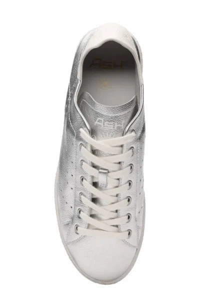 Ash Super Silver White Leather Tennis Trainers