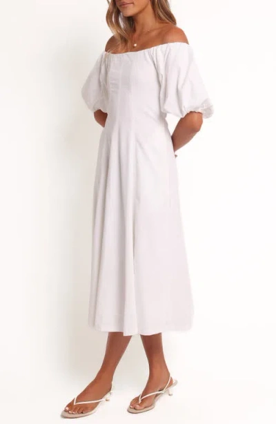 Petal And Pup Petal & Pup Jensen Off The Shoulder Midi Dress In White