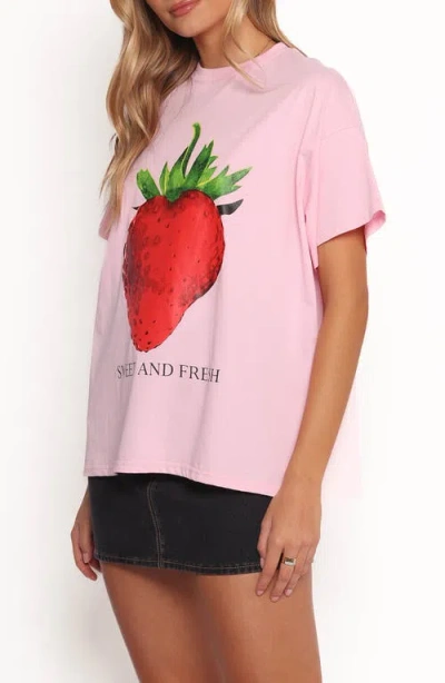 Petal And Pup Petal & Pup Cerise Strawberry Graphic T-shirt In Pink