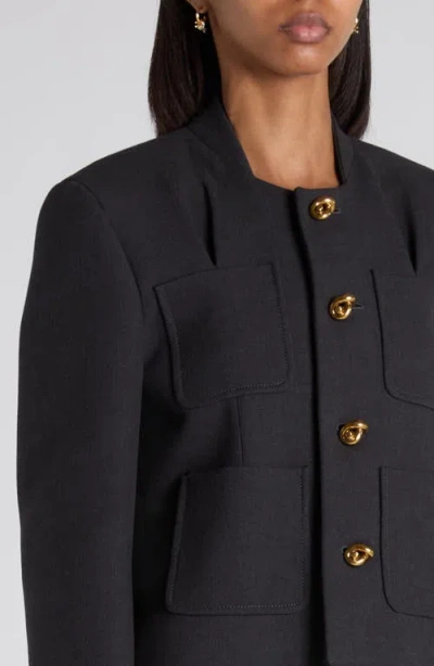 Bottega Veneta Giacca In Misto Cotone Grafite Donna In Black