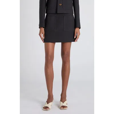 Bottega Veneta Minigonna In Misto Cotone Grafite Donna In Black