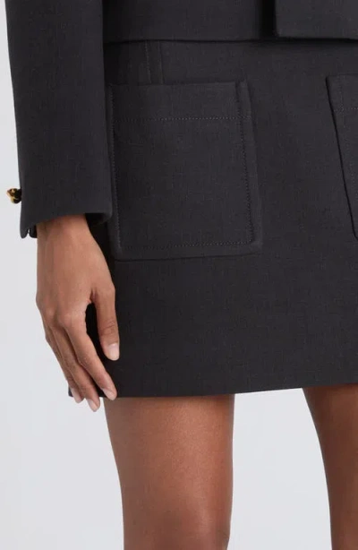Bottega Veneta Minigonna In Misto Cotone Grafite Donna In Black