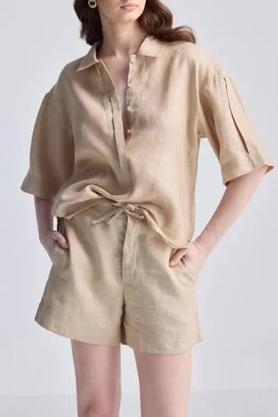 Reistor Drawstring Shorts In Neutral Beige In Neutral