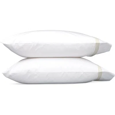 Matouk Bel Tempo Set Of 2 520 Thread Count Cotton Perccale Pillowcases In White