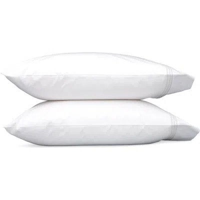 Matouk Bel Tempo Set Of 2 520 Thread Count Cotton Perccale Pillowcases In White