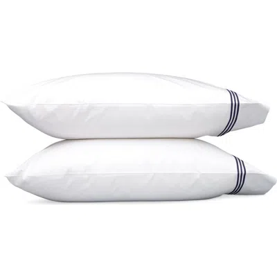 Matouk Bel Tempo Set Of 2 520 Thread Count Cotton Perccale Pillowcases In White