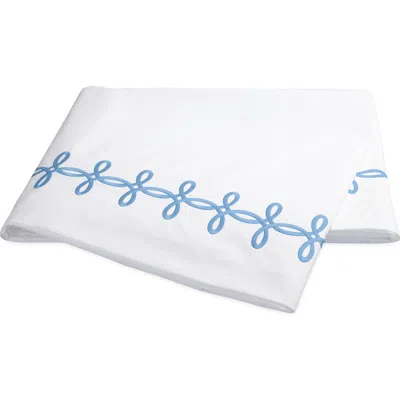 Matouk Gordian Knot 500 Thread Count Cotton Percale Flat Sheet In Blue