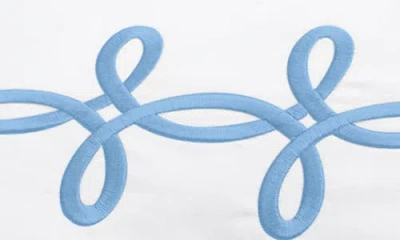 Matouk Gordian Knot 500 Thread Count Cotton Percale Flat Sheet In Blue