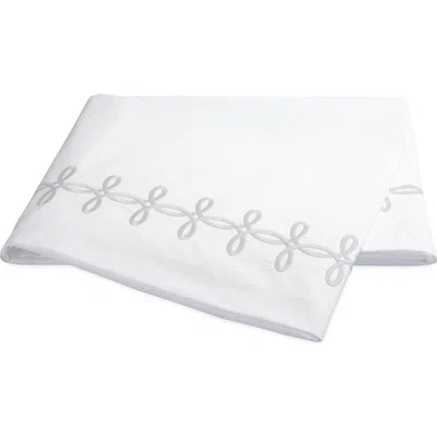 Matouk Gordian Knot 500 Thread Count Cotton Percale Flat Sheet In White