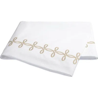 Matouk Gordian Knot 500 Thread Count Cotton Percale Flat Sheet In White