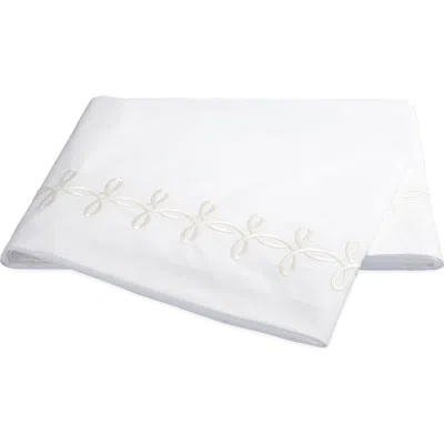 Matouk Gordian Knot 500 Thread Count Cotton Percale Flat Sheet In White