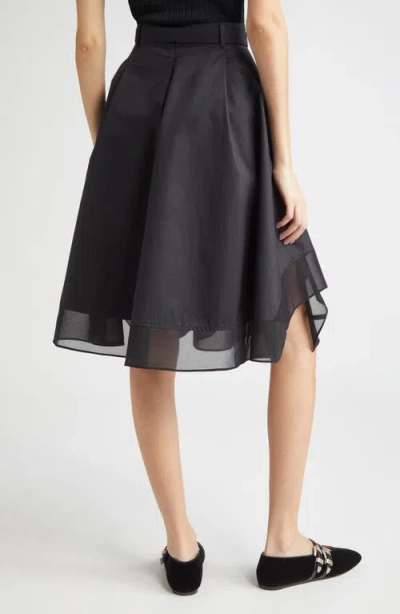 3.1 Phillip Lim Belted Flounce Skirt With Chiffon Combo In Black