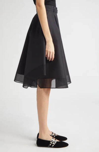 3.1 Phillip Lim Belted Flounce Skirt With Chiffon Combo In Black